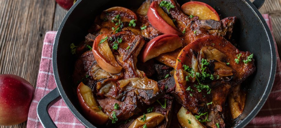 Apple and Apricot Stuffed Pork Chops