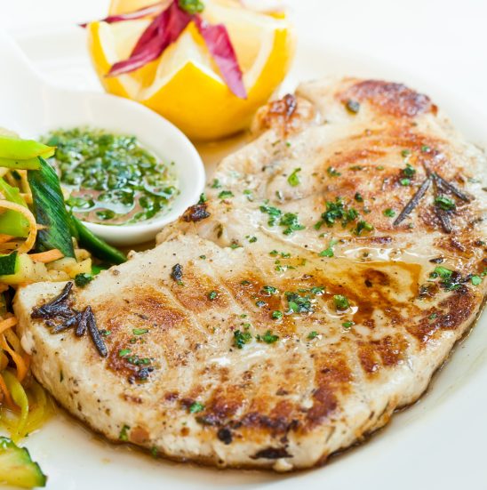 Grilled Swordfish Steaks with Pineapple Mango Salsa