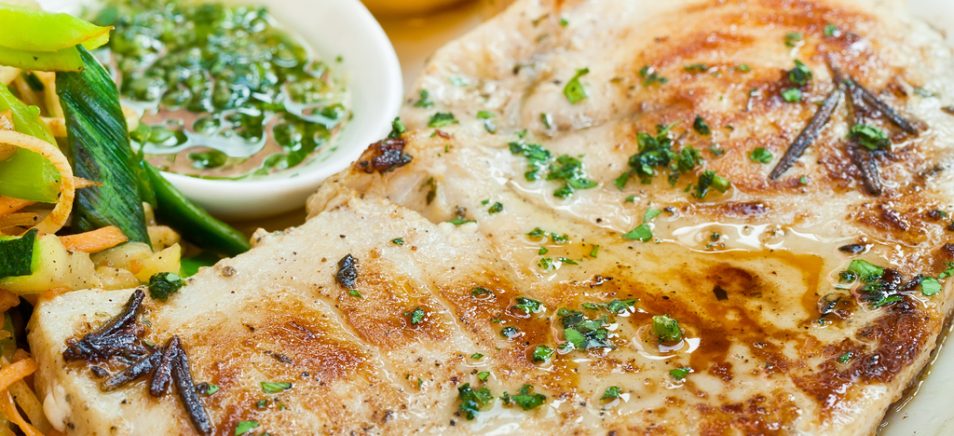 Grilled Swordfish Steaks with Pineapple Mango Salsa